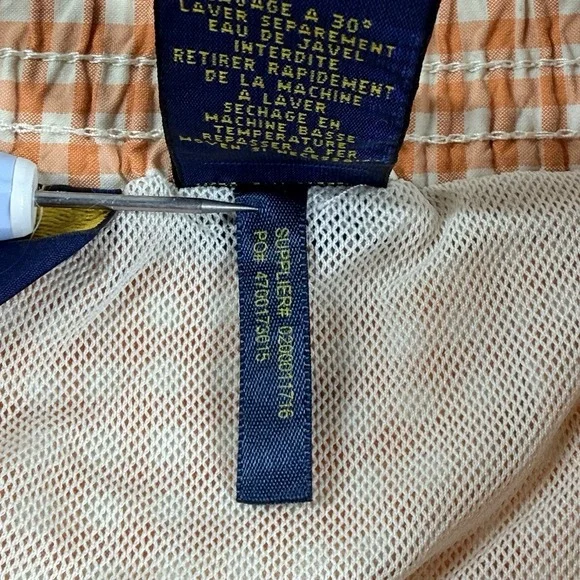 Polo Ralph Lauren Traveler Gingham Swim Trunk Shorts Men's M Orange 5.5" - Picture 6 of 16